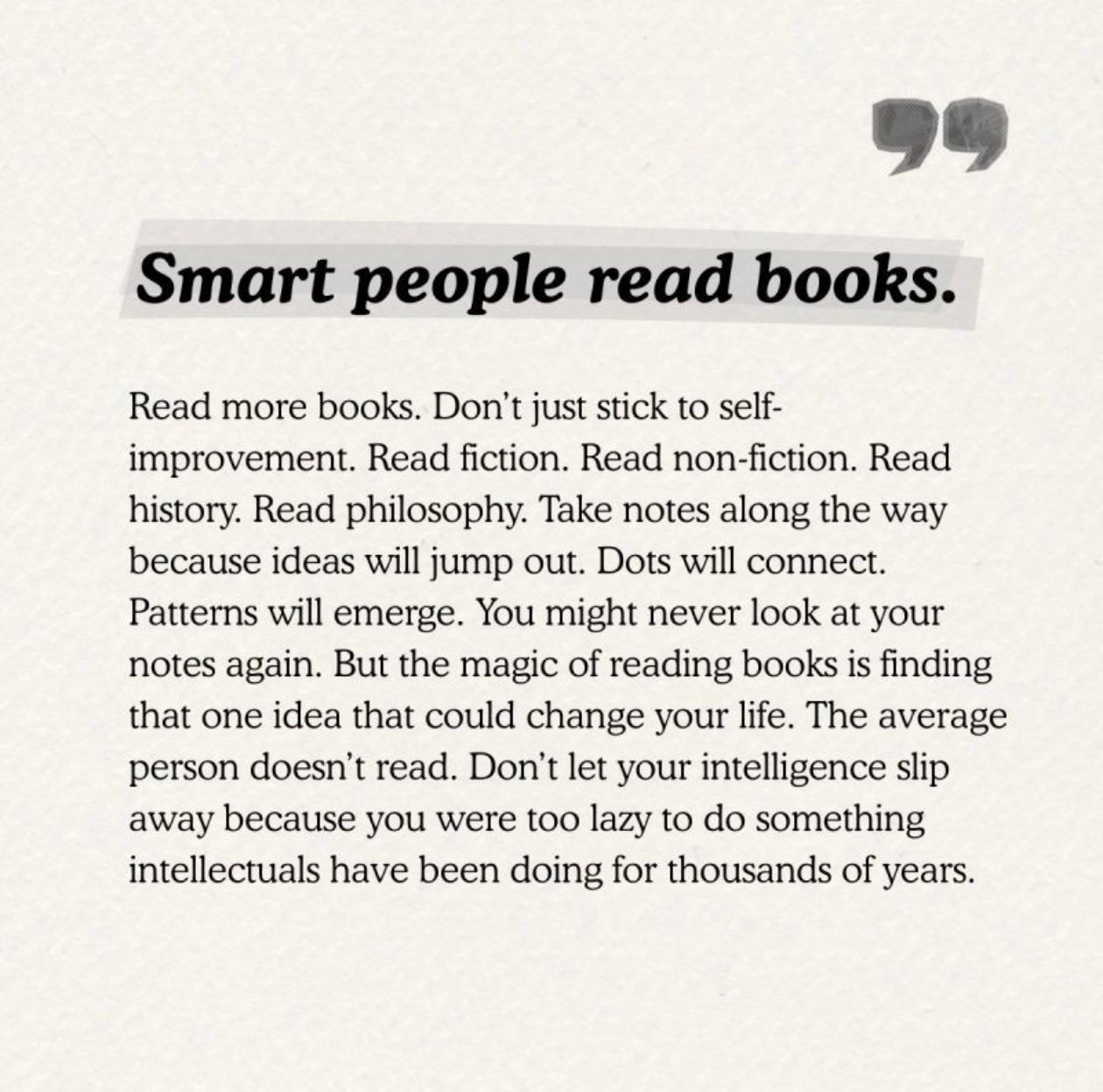 Smart people read books